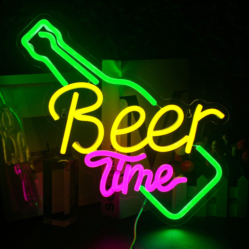 Beer Time Neon LED Licht Schild - Loved Lights